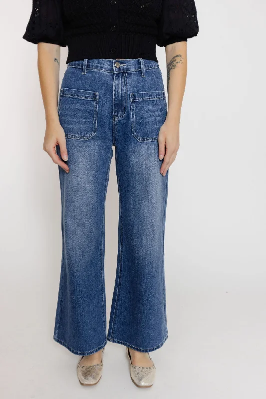 Harvey Pant in Denim Chic Faux Leather Pants