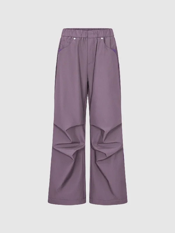 Ruched Wide-Leg Pants Chic Slim Fit Pants