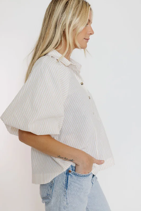 Adrian Blouse in Natural Oversized Silk Blouse