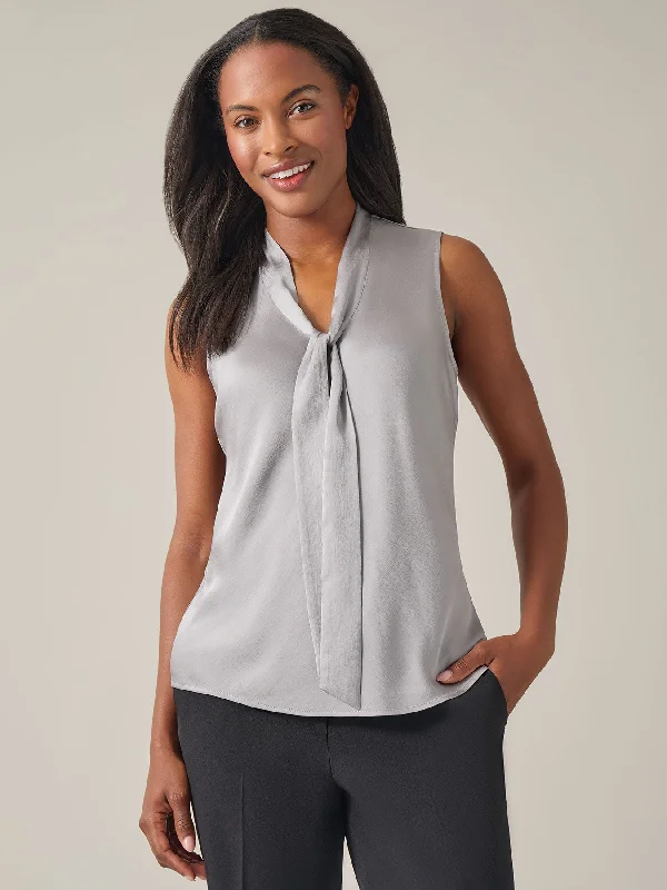 Audrey Blouse, Textured Satin Satin Bow Blouse
