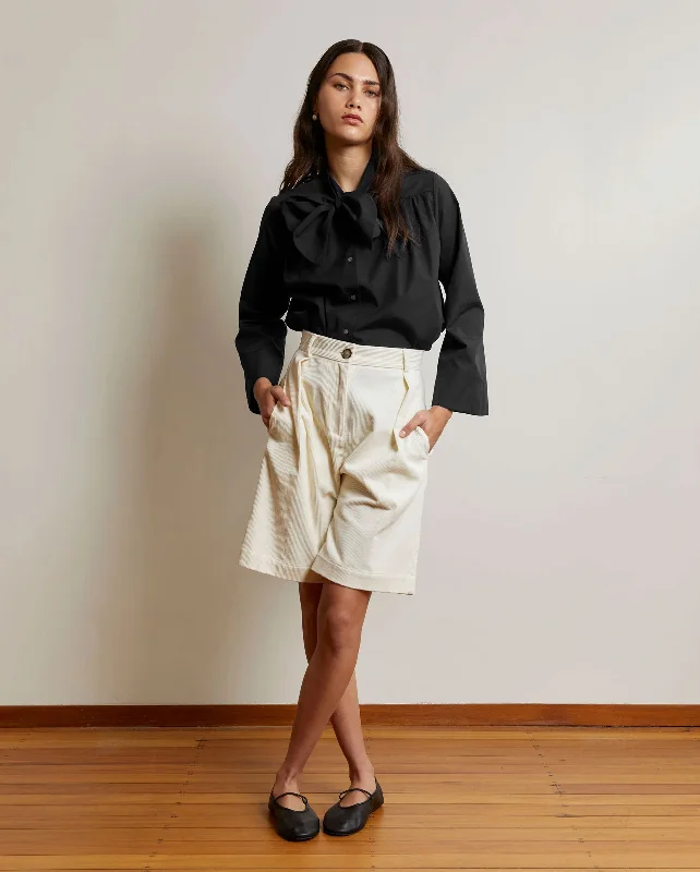 BIANCA BOW BLOUSE / BLACK Sleeveless Summer Blouse