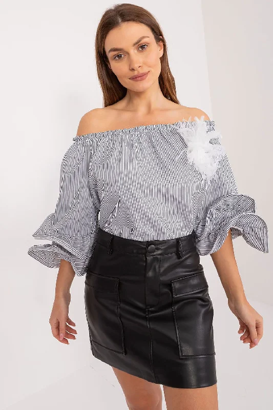 Blouse Italy Moda Ruffled Neck Blouse