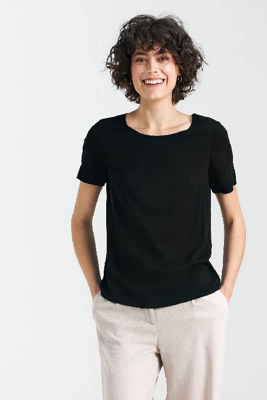 Blouse Nife Satin Drape Blouse