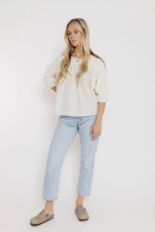 Callie Mae Blouse in Natural Boho Printed Blouse