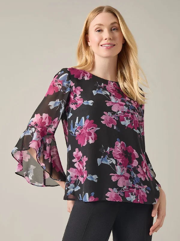 Carrie Blouse, Soft Drape Embellished Collar Blouse