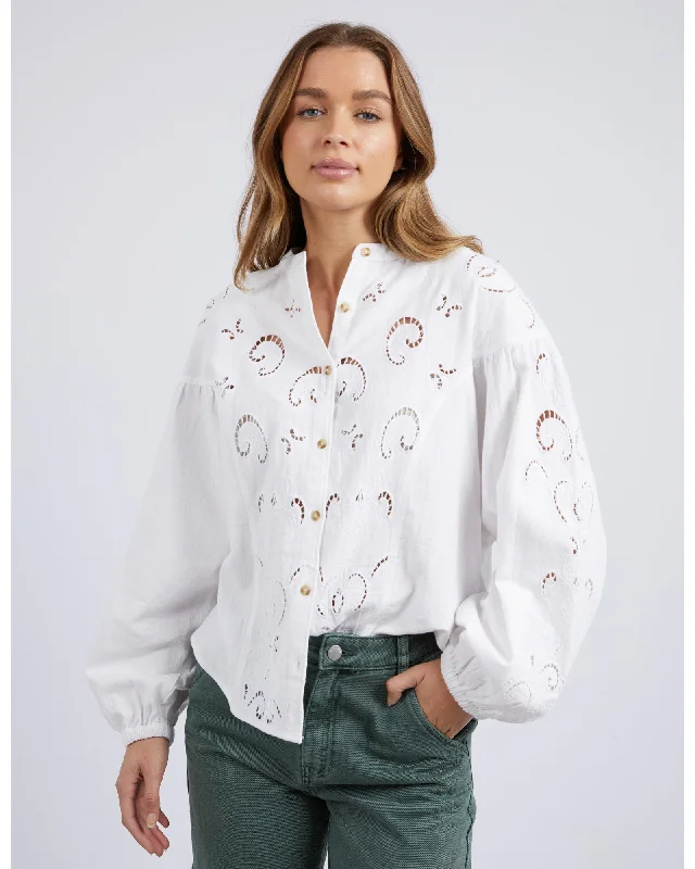 Foxwood - Marlow Blouse - Egret Slim Fit Blouse