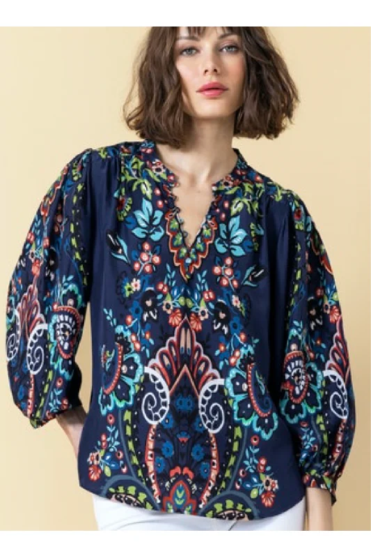 go by Go Silk Go Wane Poetic Popover Place Blouse T1672-EUPA | Dark Paisley | Clearance Final Sale Backless Summer Blouse go by Go Silk Go Wane Poetic Popover Place Blouse T1672-EUPA | Dark Paisley | Clearance Final Sale Backless Summer Blouse