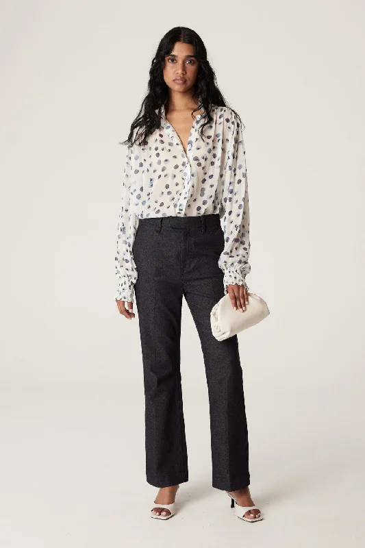 Luna Blouse - Luna Spot Soft Satin Blouse