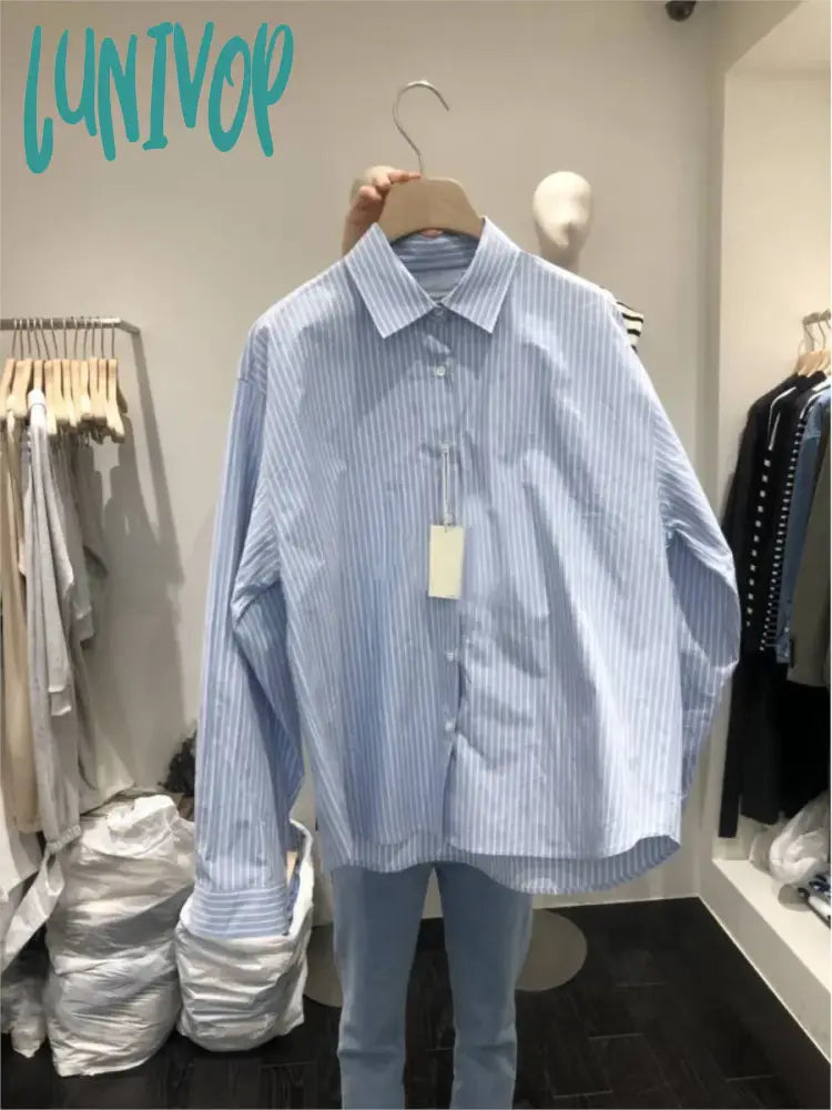 Lunivop Spring Classic Striped Shirt Women Korean Fashion Long Sleeve Single Breasted Lapel Collar Blouse 2024 New Casual Simple Blouses Elegant Embroidery Blouse Lunivop Spring Classic Striped Shirt Women Korean Fashion Long Sleeve Single Breasted Lapel Collar Blouse 2024 New Casual Simple Blouses Elegant Embroidery Blouse