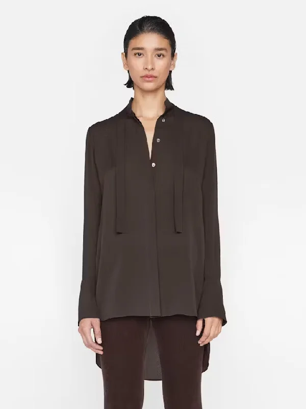 Narrow Tie Blouse Peter Pan Collar Blouse