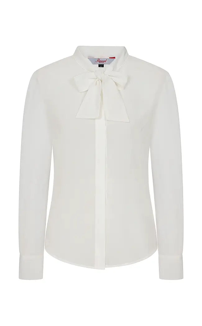 Pussybow Please Blouse | White Airy Cotton Blouse
