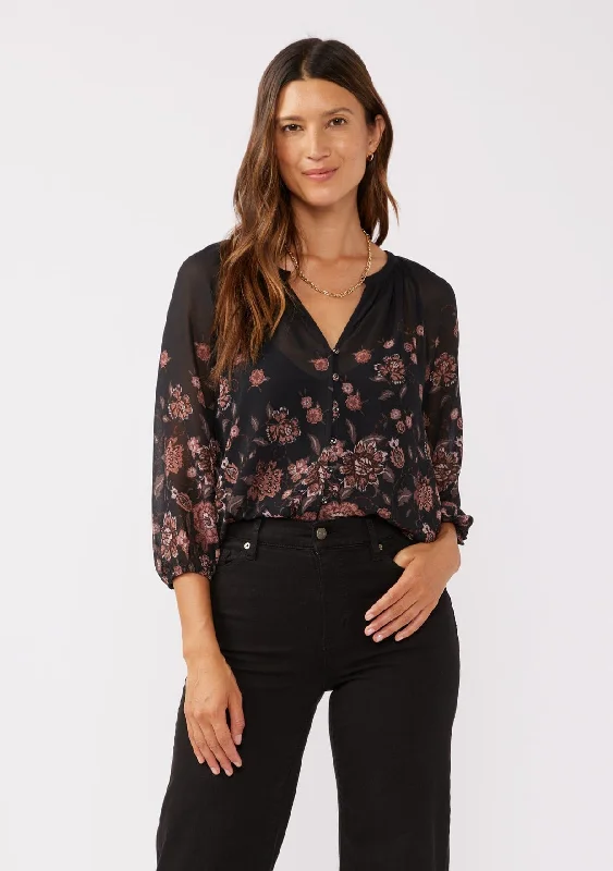 That Moment Floral Chiffon Blouse Pastel Color Blouse