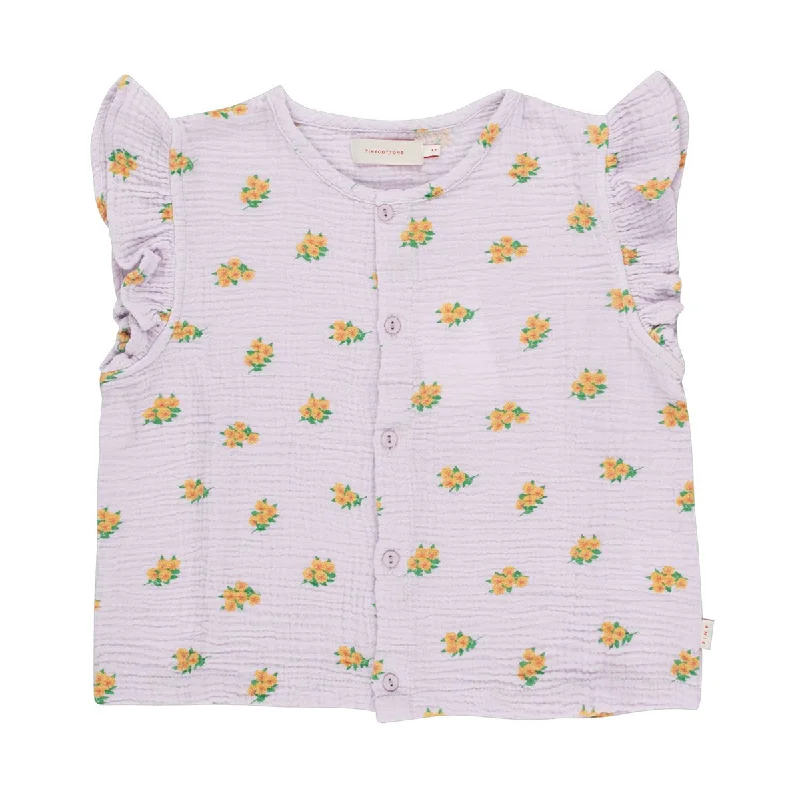Tiny Cottons Crop Flowers Blouse Lightweight Linen Blouse