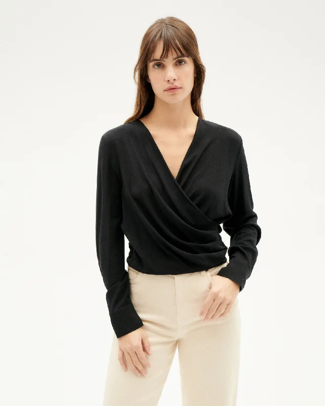 Dione Blouse Black Modern Oversized Blouse