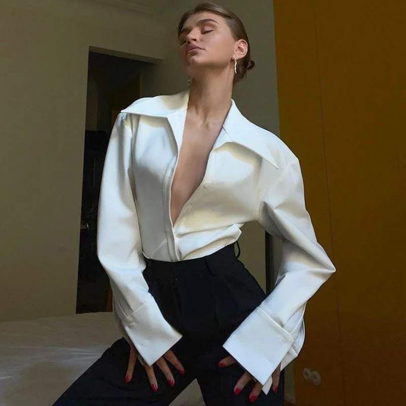 European fashion long-sleeved temperament casual high-end Blouse Elegant Office Blouse