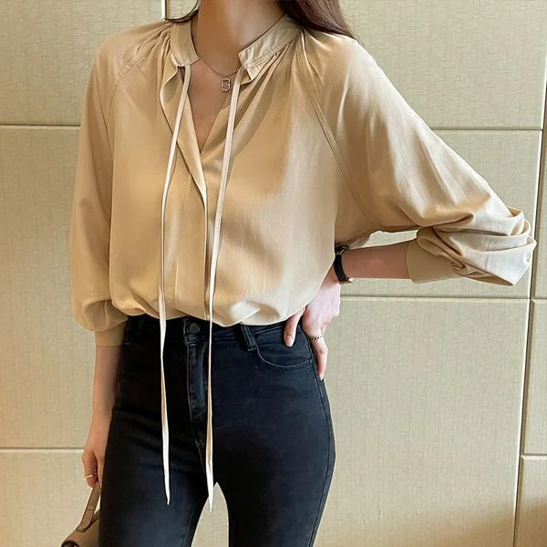 Long sleeve Chic Blouse for women Sleeveless Chiffon Blouse
