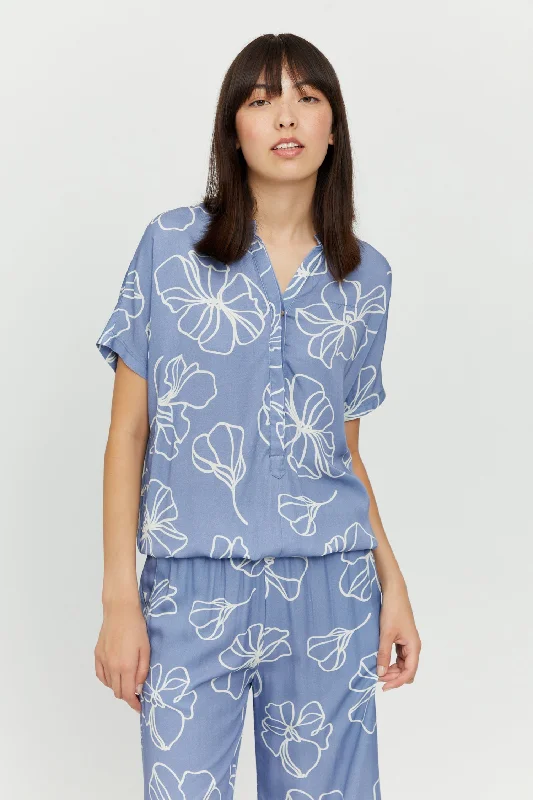 Benoni Printed Blouse Oversized Silk Blouse