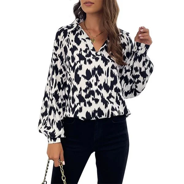 Vintage style Fashion Printed Blouse Peter Pan Collar Blouse