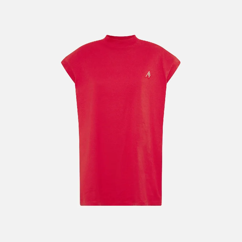 The Attico Laurie Tee - Vibrant Red Oversized T-Shirt Spandex breathable