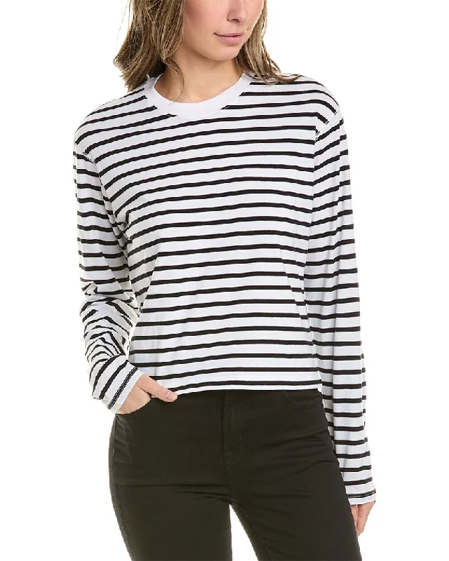 ATM Anthony Thomas Melillo Striped T-Shirt Striped Floral Plaid