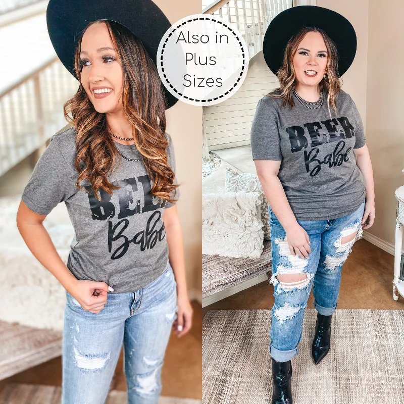 Last Chance Size Medium, Large & 2XL | Beer Babe Short Sleeve Graphic Tee in Grey Basic T-Shirt Crew Neck Short Sleeve Last Chance Size Medium, Large & 2XL | Beer Babe Short Sleeve Graphic Tee in Grey Basic T-Shirt Crew Neck Short Sleeve