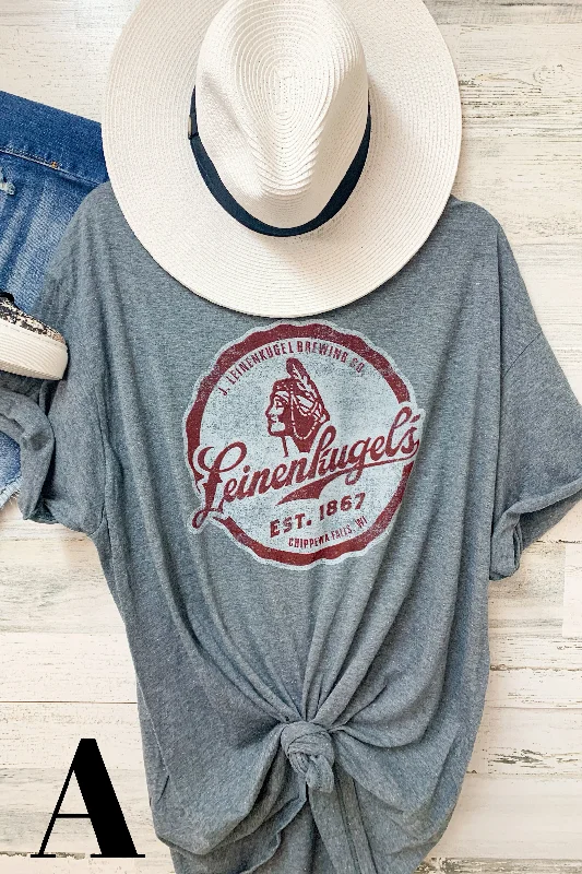 Last Chance Size 2XL | BEER TEES | Leinenkugel Beer Licensed Graphic Tee Elegant Classic Vintage