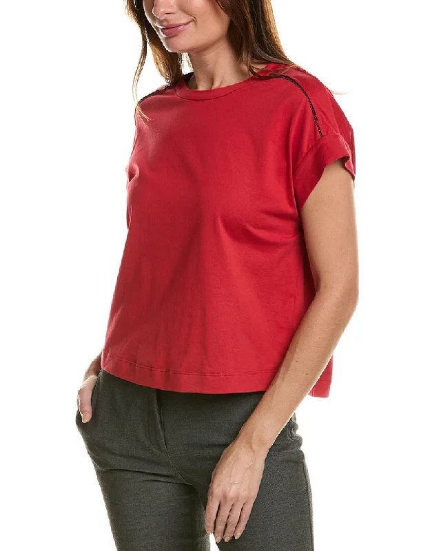 Brunello Cucinelli T-Shirt Print Jacquard Patchwork