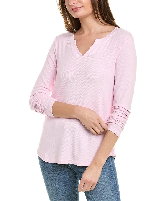 cabi Simple T-Shirt Ribbed Striped Patterned