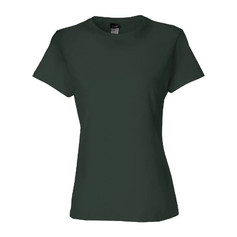 Hanes Perfect-T Womens T-Shirt Hooded Caped Shawl Collar