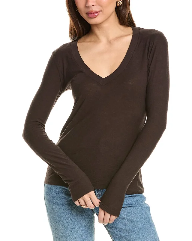 James Perse Relaxed V-Neck T-Shirt Jersey Fabric Tulle Fabric Batik Fabric