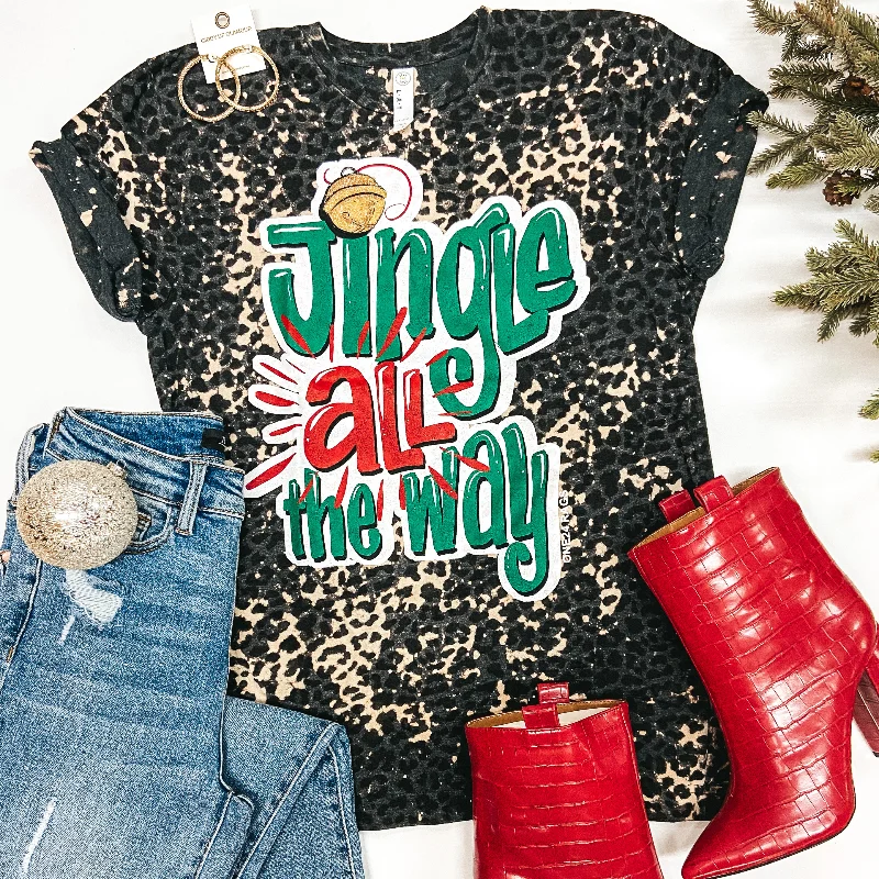 Last Chance Size Small & Med. | Jingle All The Way Short Sleeve Bleach Leopard Print Graphic Tee in Charcoal Grey Layered Multi-layer Single Layer Last Chance Size Small & Med. | Jingle All The Way Short Sleeve Bleach Leopard Print Graphic Tee in Charcoal Grey Layered Multi-layer Single Layer