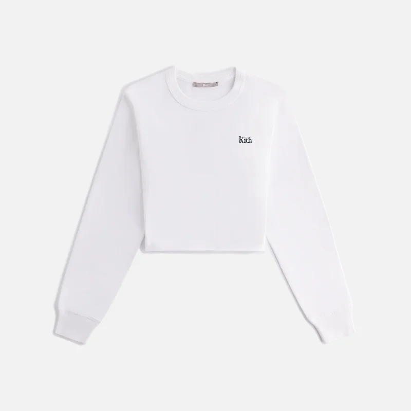 Kith Women Lucy II Cropped Long Sleeve Tee - White Welt Pockets Slit Pockets Flap Pockets Kith Women Lucy II Cropped Long Sleeve Tee - White Welt Pockets Slit Pockets Flap Pockets