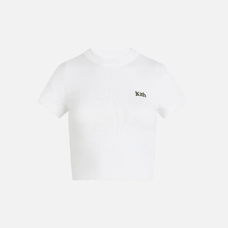 Kith Women Mulberry Tee II - White Sequined Glittery Shiny