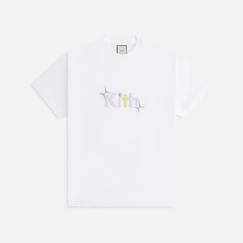 Kith Women Burst Logo Vintage Tee - White Jersey Fabric Tulle Fabric Batik Fabric