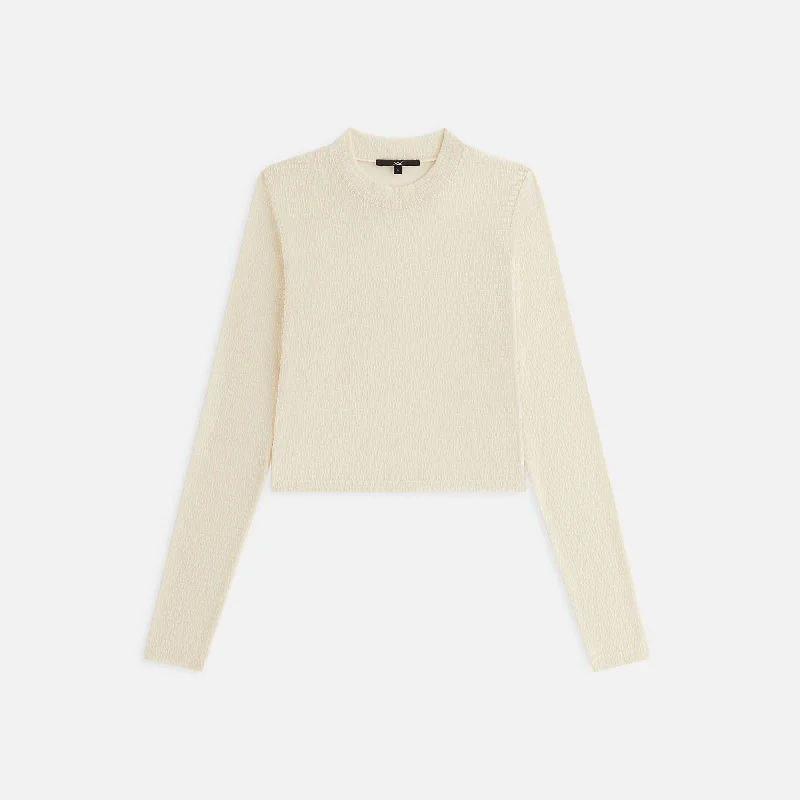 Kith Women Mulberry Monogram Mesh Long Sleeve Tee - Muslin Elasticated Padded Insulated Kith Women Mulberry Monogram Mesh Long Sleeve Tee - Muslin Elasticated Padded Insulated