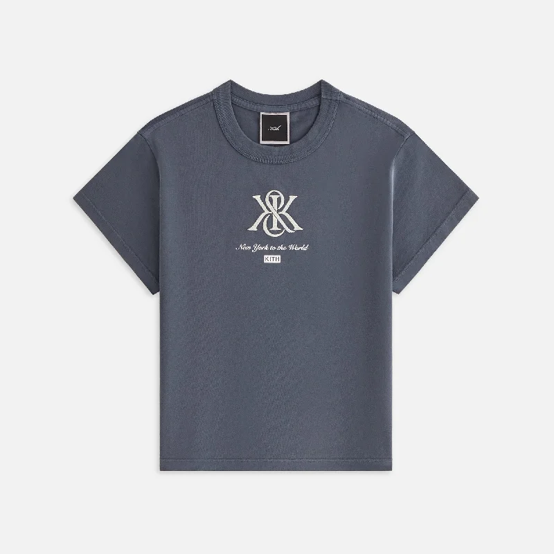 Kith Women Mulberry Crest Vintage Tee - Nocturnal Terry Blend Velvet Blend Canvas Blend Kith Women Mulberry Crest Vintage Tee - Nocturnal Terry Blend Velvet Blend Canvas Blend