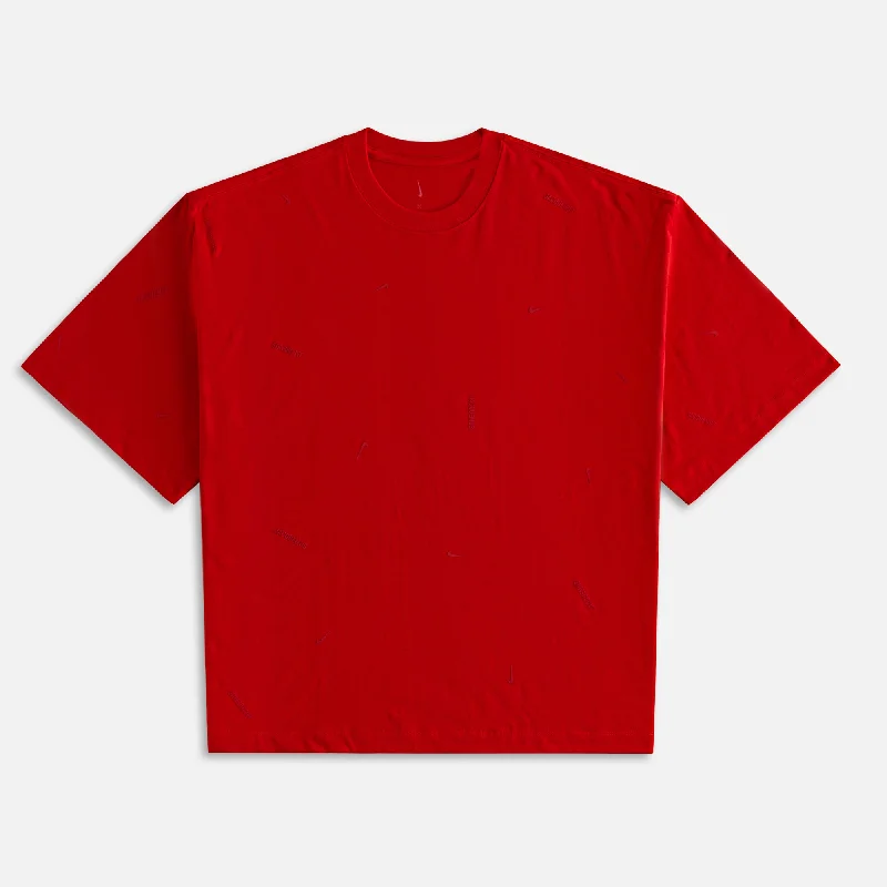 Nike x Jacquemus Tee - University Red Zippered Buttoned Snapped