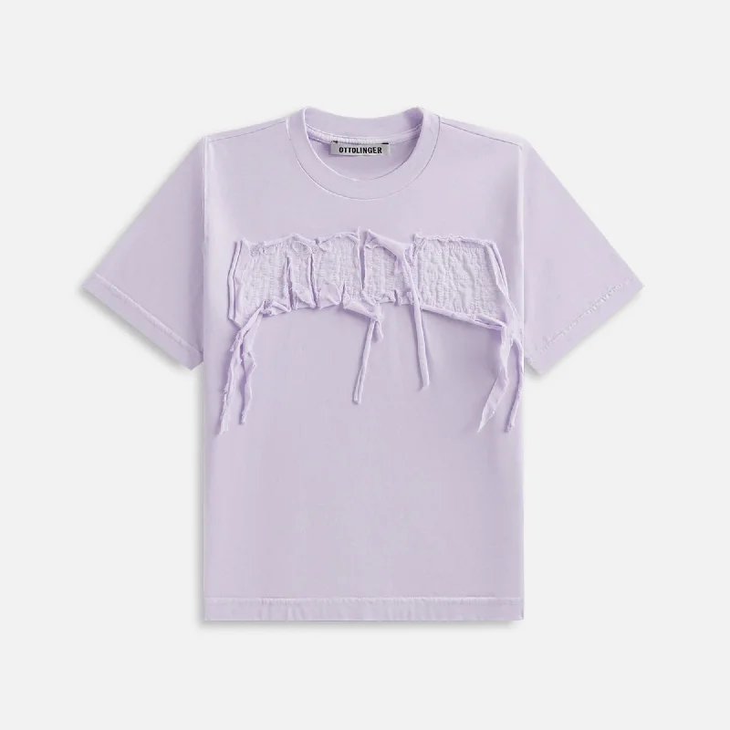 Ottolinger Distressed Otto Fitted Tee - Lilac Cashmere Blend Cotton Blend Poly Blend Ottolinger Distressed Otto Fitted Tee - Lilac Cashmere Blend Cotton Blend Poly Blend