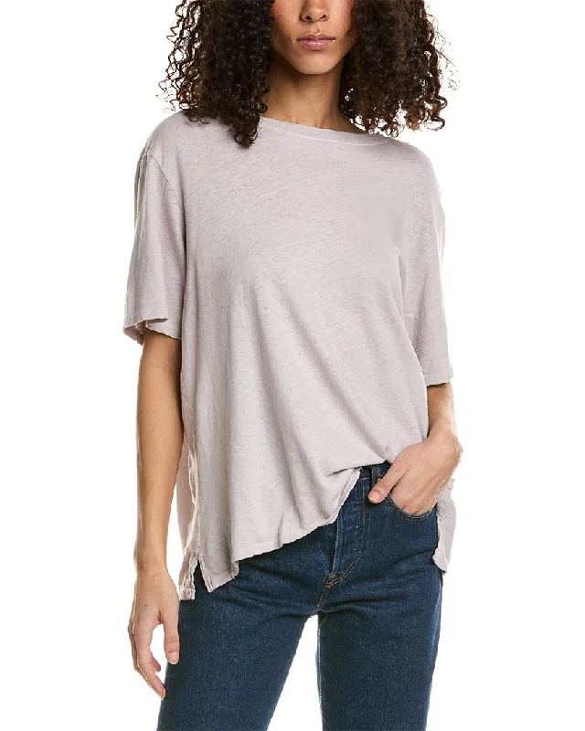 Project Social T Edie Linen-Blend T-Shirt Silk Blend Satin Velvet