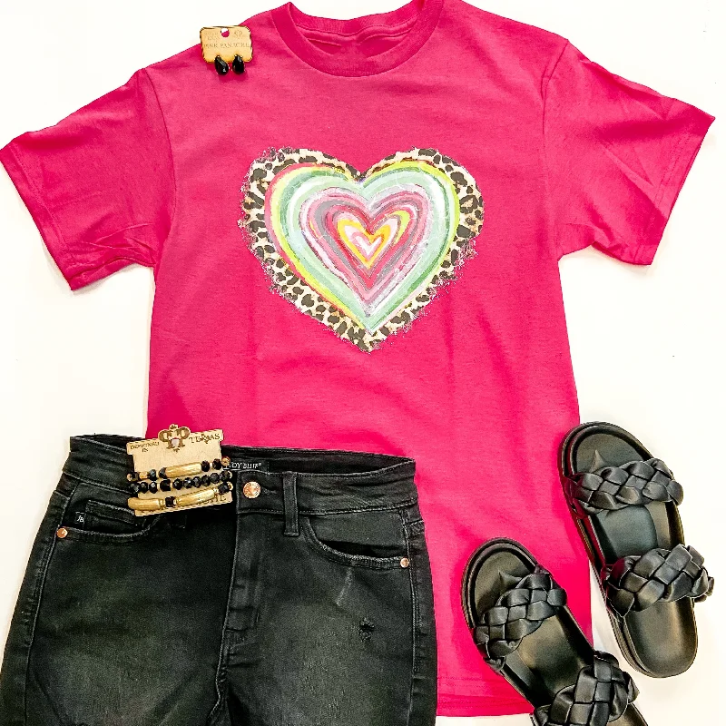 Loving In Colors Short Sleeve Graphic Tee in Hot Pink Nylon Fabric Polyester Fabric Spandex Fabric Loving In Colors Short Sleeve Graphic Tee in Hot Pink Nylon Fabric Polyester Fabric Spandex Fabric