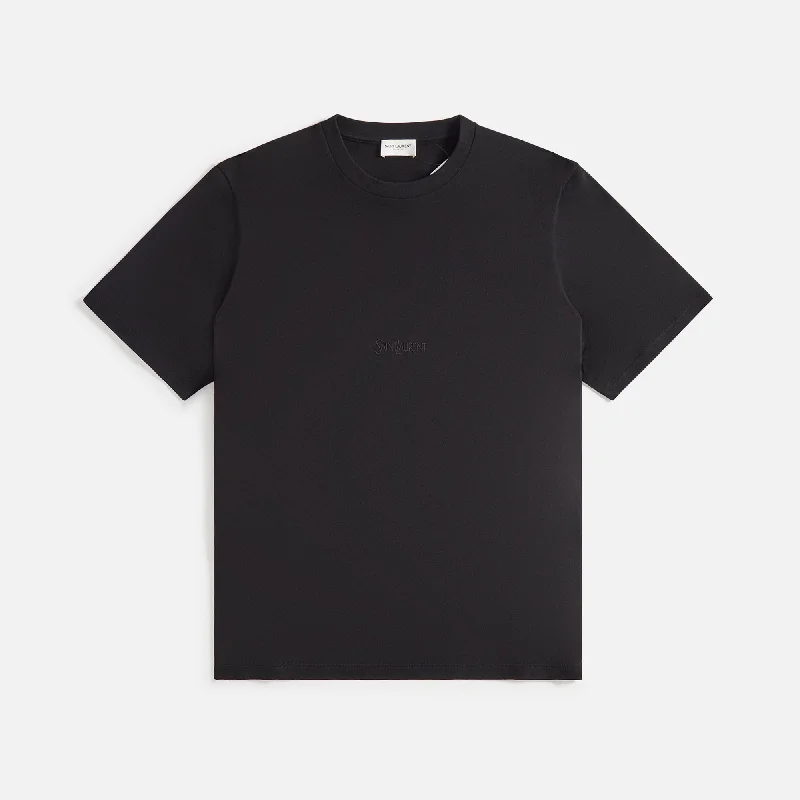 Saint Laurent Tee Col Round - Black Fleece Fabric Down Fabric Feather Fabric
