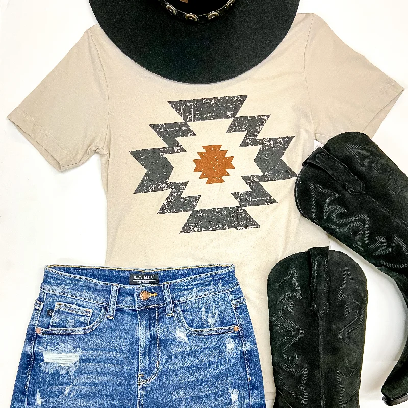 Take Me West Short Sleeve Graphic Tee in Beige Fashionable Trendy Casual
