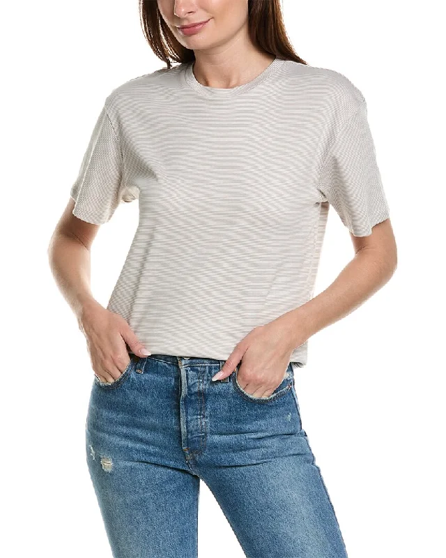 Theory Perfect Stripe T-Shirt Welt Pockets Slit Pockets Flap Pockets