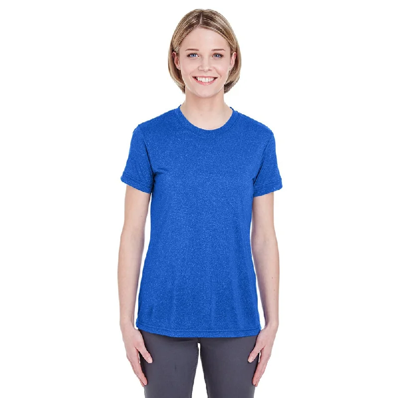 UltraClub Cool & Dry 8619L Ladies' Heathered Performance T-Shirt Notch Collar Peter Pan Collar Cowl Neck UltraClub Cool & Dry 8619L Ladies' Heathered Performance T-Shirt Notch Collar Peter Pan Collar Cowl Neck