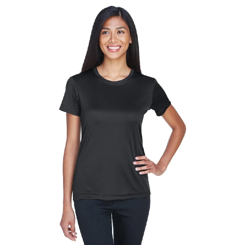 UltraClub Cool & Dry 8620L Ladies' Basic Performance T-Shirt Striped Floral Plaid