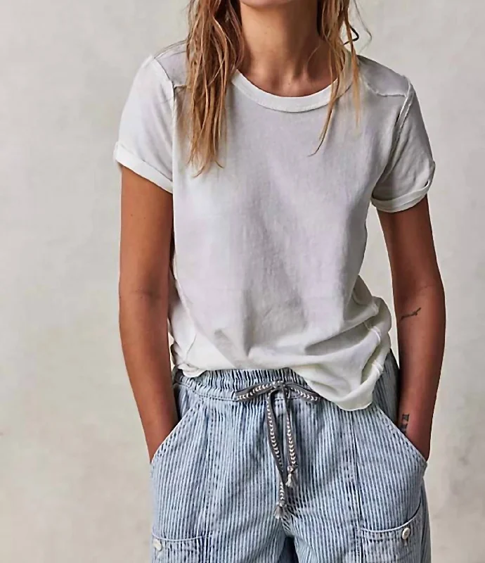 Wild Tee In Ivory Rayon Fabric Velvet Fabric Corduroy Fabric