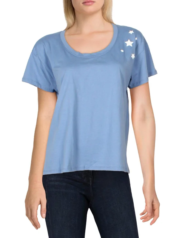 Womens Scoop Neck Knit T-Shirt Rayon Fabric Velvet Fabric Corduroy Fabric