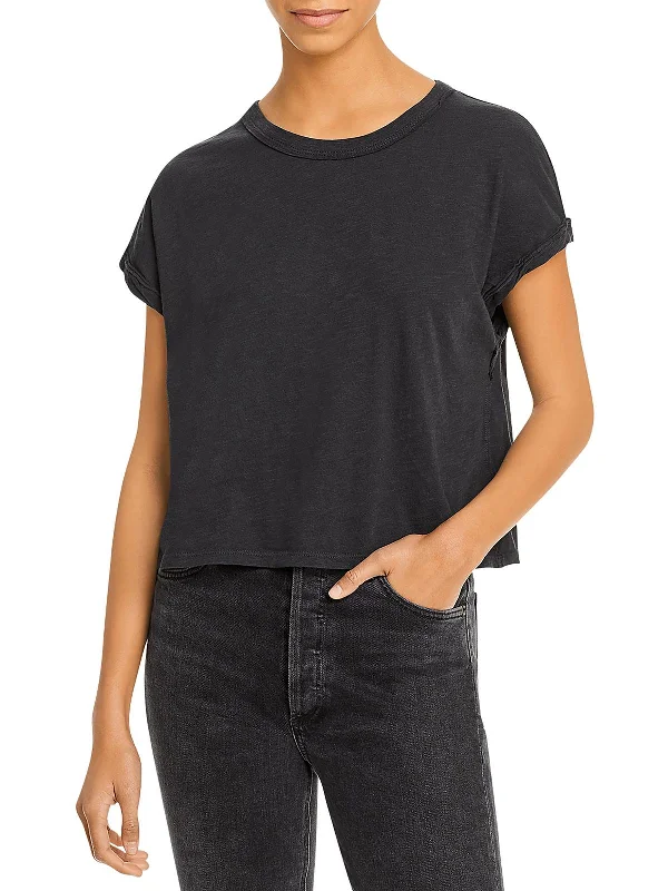 You Rock Womens Cotton Crewneck T-Shirt Collared Crew Neck Turtle Neck