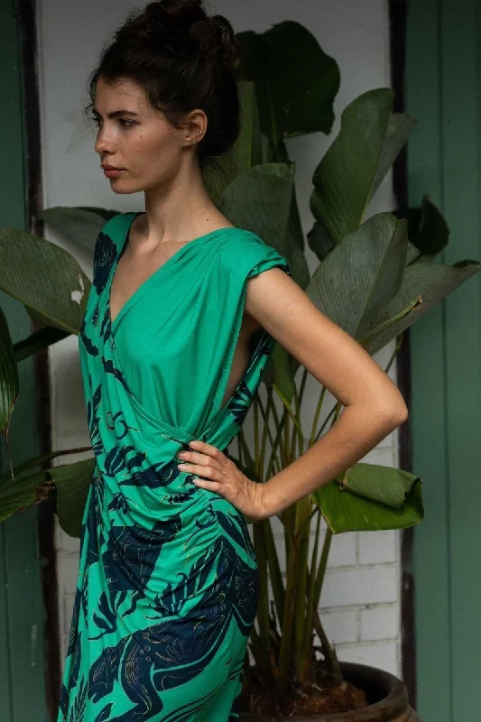Cats Green Neon Dress
