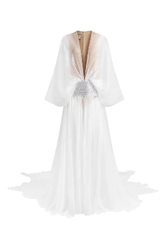 CLOUDY ELEGANT GOWN IN WHITE